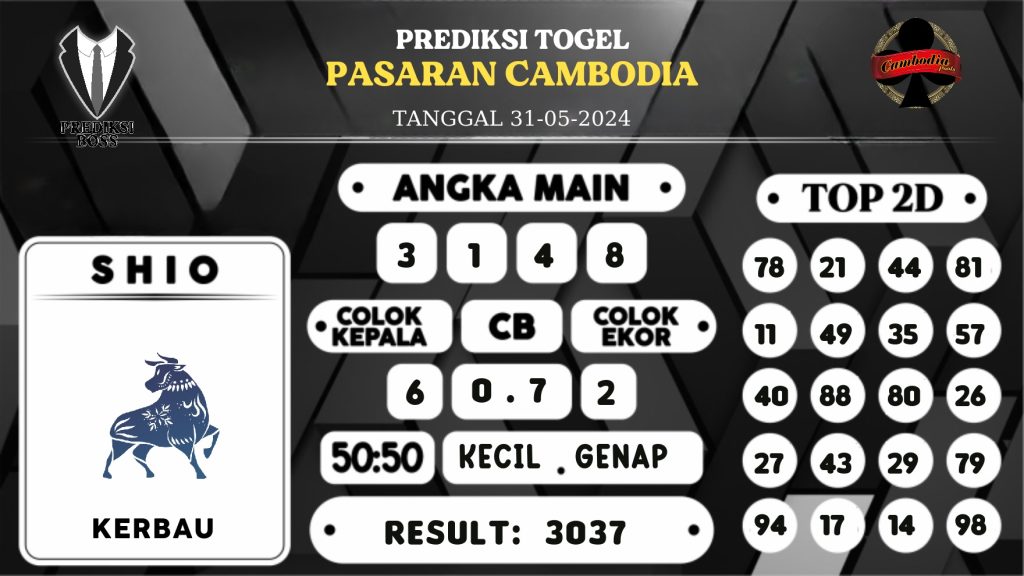 https://prediksibossviva.com/prediksi-boss-togel-cambodia-jumat-31-mei-2024/