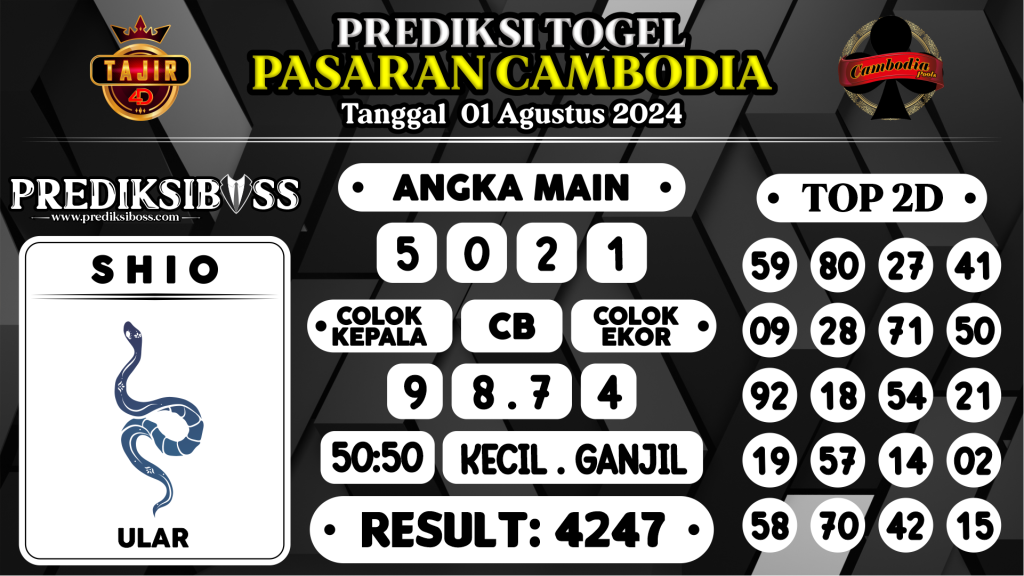 https://prediksibossviva.com/prediksi-boss-togel-cambodia-kamis-01-agustus-2024/
