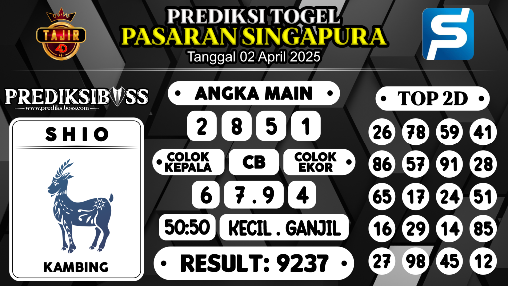 https://prediksibossviva.com/prediksi-boss-togel-sgp-rabu-02-april-2025/