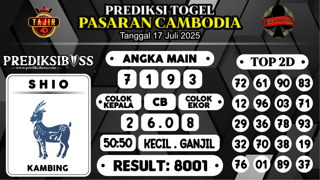 https://prediksibossviva.com/prediksi-boss-togel-cambodia-kamis-17-juli-2025/