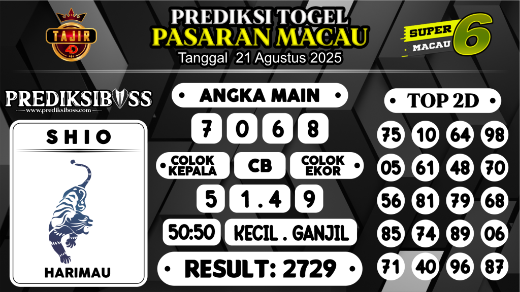 https://prediksibossviva.com/prediksi-boss-togel-macau-kamis-21-agustus-2025/